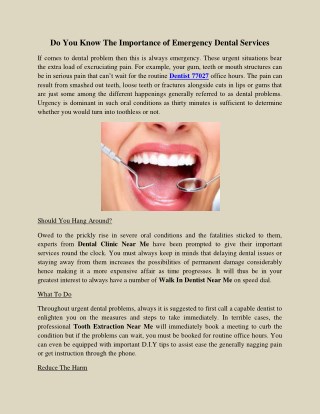 Do You Know The Importance of Emergency Dental Services