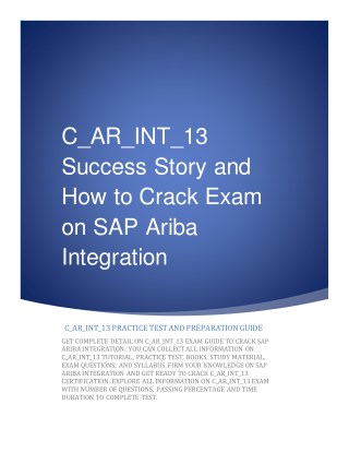 C_AR_INT_13 Success Story on SAP Ariba Integration