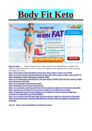 Body Fit Keto : Price, Scam, GNC & Where to Buy