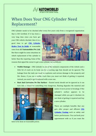 When Does Your CNG Cylinder Need Replacement?