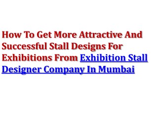 Exhibition Stall Designer Company In Mumbai — Exhibitionsconcept