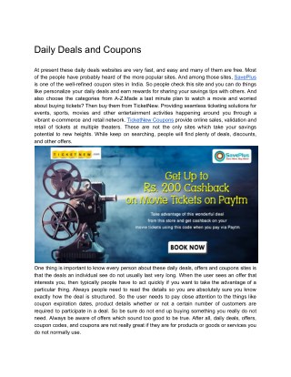 Daily Deals and Coupons