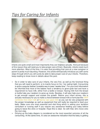 Tips for Caring for Infants