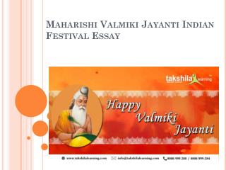 Maharishi Valmiki Jayanti Indian Festival Essay