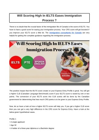Will Scoring High In IELTS Eases Immigration Process ?