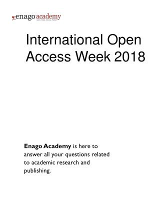 International Open Access Week 2018 - Enago Academy