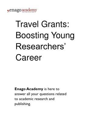 Travel Grants_ Boosting Young Researchers' Career - Enago Academy