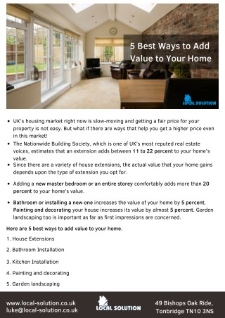 5 Best Ways to Add Value to Your Home