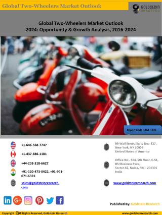 Global Two-Wheelers Market Outlook 2024: Opportunity & Growth Analysis, 2016-2024