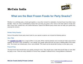 What are the Best Frozen Foods for Party Snacks?