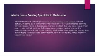 Interior House Painting Specialist in Melbourne