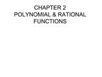 CHAPTER 2 POLYNOMIAL RATIONAL FUNCTIONS