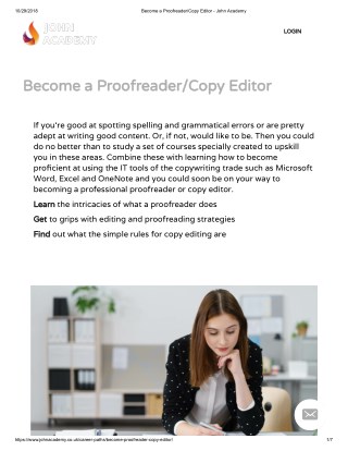 Become a Proofreader/Copy Editor course - John Academy