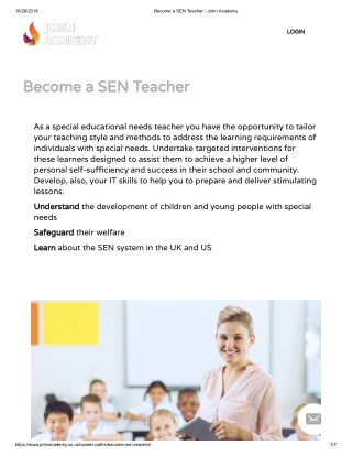 SEN Teaching Assistant Diploma - John Academy