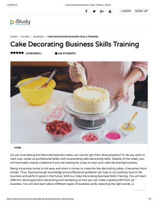 Cake Decorating Business Skills Training - istudy