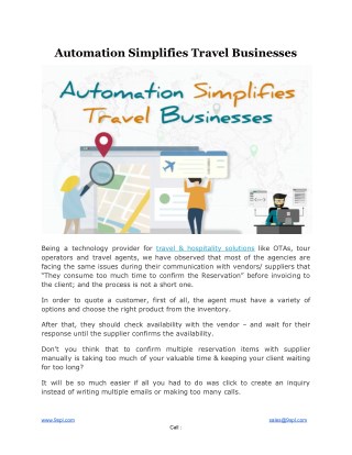 Automation Simplifies Travel Businesses