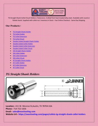 AF Straight Shank Holder