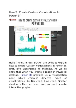 How To Create Custom Visualizations In Power BI?