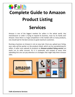 Complete Guide to Amazon Product Listing Services