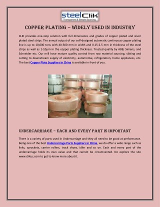 Copper Plating – Widely Used in Industry