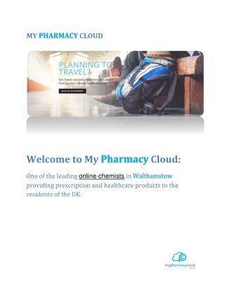 Pharmacy Walthamstow | Online Chemists in Walthamstow | Buy medicine online UK - Mypharmacycloud