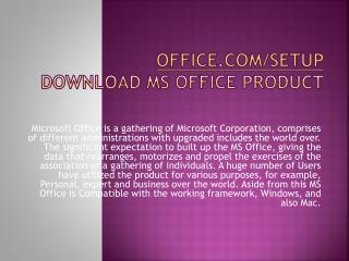 OFFICE.COM/SETUP ACTIVATE YOUR MS OFFICE ACCOUNT ONLINE