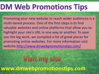 DM Web Promotions Tips