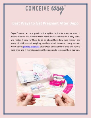 Best Ways to Get Pregnant After Depo