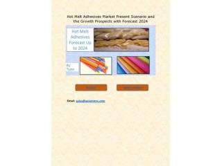 Hot Melt Adhesives Market Present Scenario and the Growth Prospects with Forecast 2024