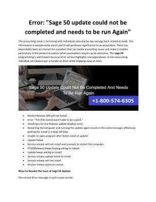Get Technical Ways to Remove the Sage 50 Update Could Not Be Run Again