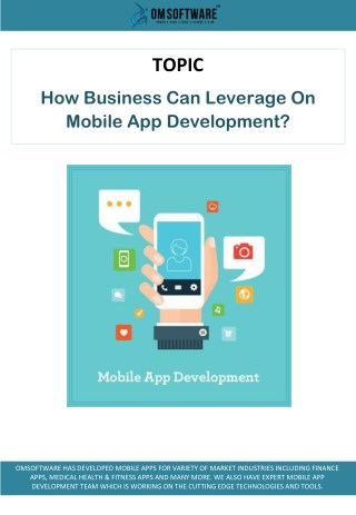 How Business Can Leverage On Mobile App Development?