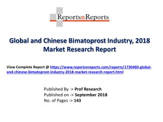 Global Bimatoprost Industry with a focus on the Chinese Market