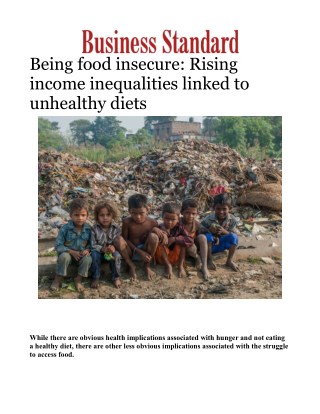 Being food insecure: Rising income inequalities linked to unhealthy diets