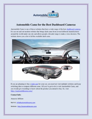 Automobile Camz for the Best Dashboard Cameras