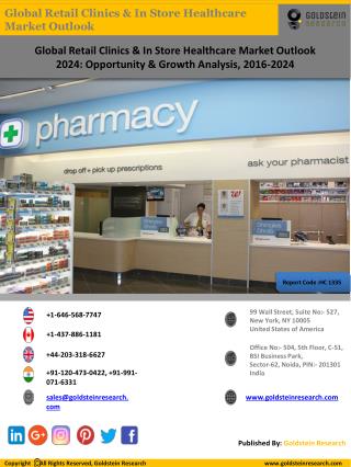 Global Retail Clinics & In Store Healthcare Market Outlook 2024: Opportunity & Growth Analysis, 2016-2024