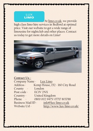 Luxury Limo Hire Service Near Me