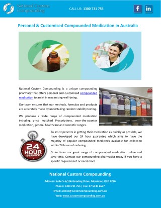 Personal & Customised Compounded Medication in Australia