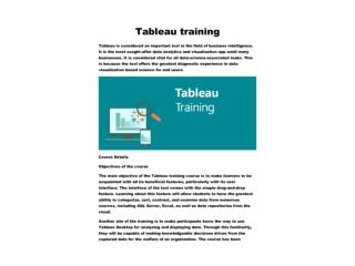 Tableau training