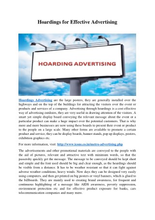 Hoardings for Effective Advertising