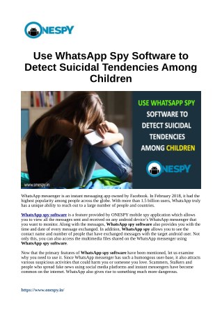 Use WhatsApp Spy Software to Detect Suicidal Tendencies Among Children