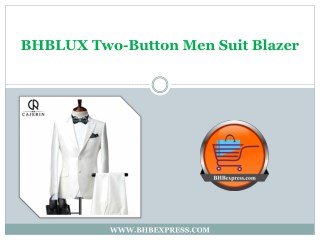 BHBLUX Two-Button Men Suit Blazer - BHBexpress.com
