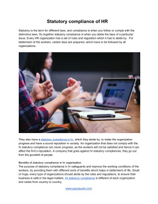 Statutory compliance of HR