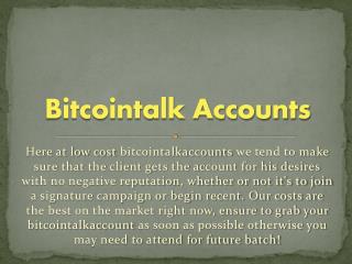 Merit Bitcointalk Accounts