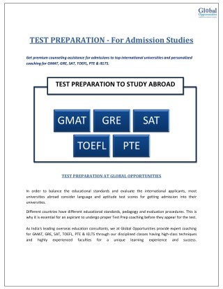 Test Preparation For Study Abroad