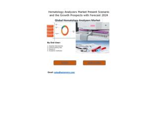 Hematology Analyzers Market Size by Key Players, Market Growth Factors, Regions and End User, Industry Analysis & Foreca