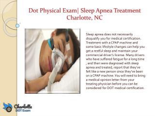 Dot Physical Exam| Sleep Apnea Treatment Charlotte, NC
