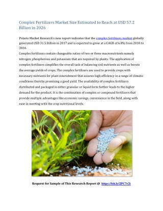 Complex Fertilizers Market Size Estimated to Reach at USD 57.2 Billion in 2026