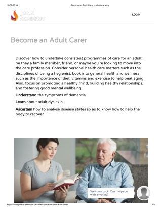 Health and Social Care for Adults - John Academy