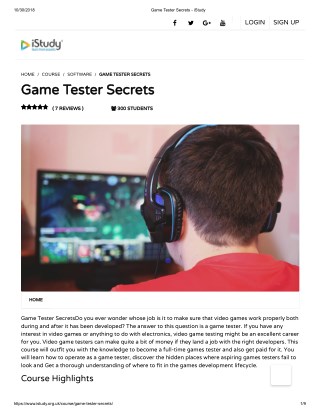 Game Tester Secrets - istudy