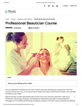 Professional Beautician Course - istudy